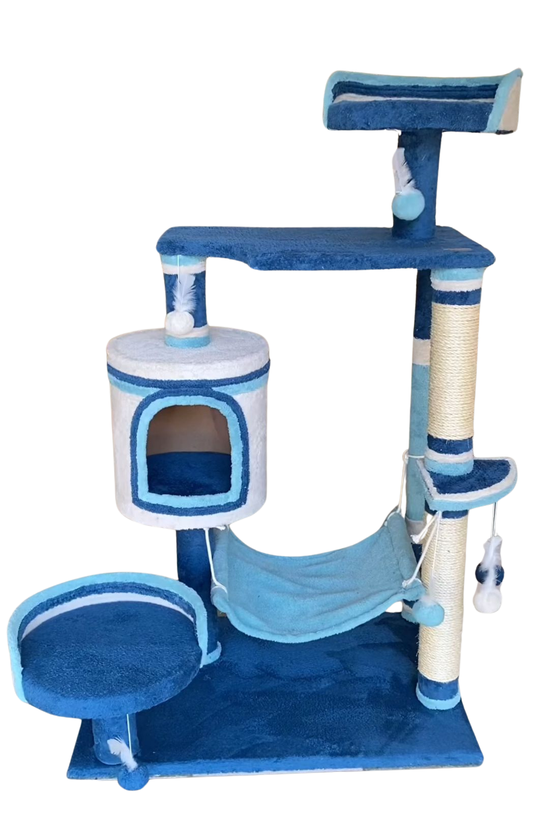 Arranhador Casinha Playground para Gatos - 2 Andares + Rede