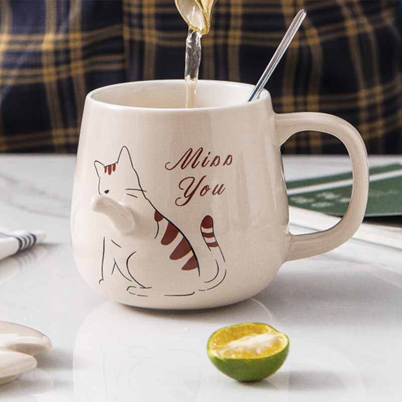 Caneca 3D Bege Gatinha Miss You