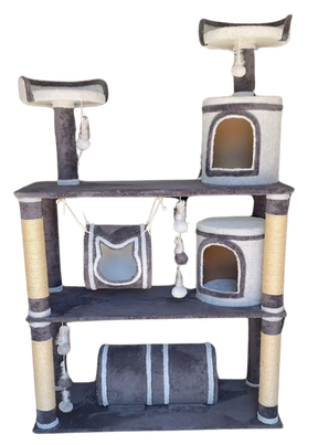 Arranhador Casinha Playground Gigante para Gatos com 3 Andares
