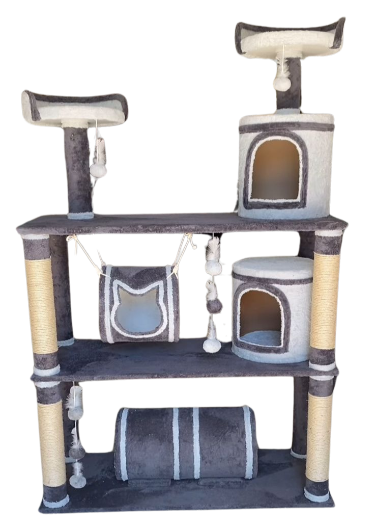 Arranhador Casinha Playground Gigante para Gatos - 3 Andares