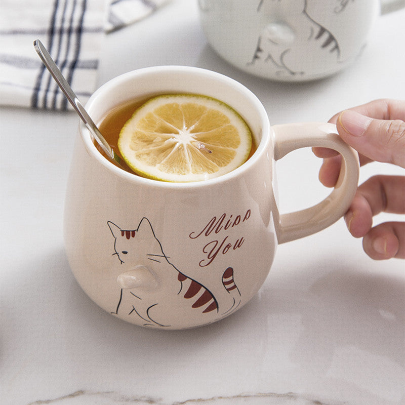 Caneca 3D Bege Gatinha Miss You