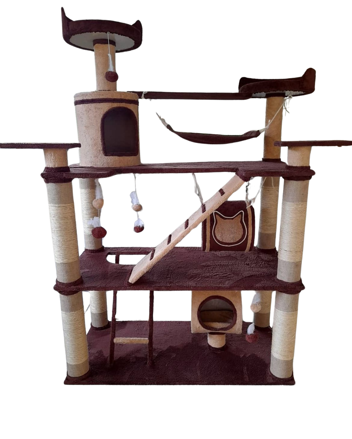 Arranhador Casinha Playground Gigante para Gatos com 3 Andares