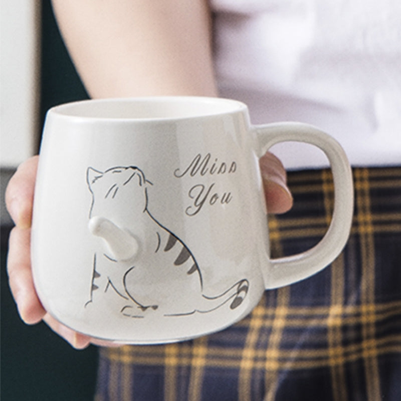 Caneca 3D Cinza Gatinha Miss You