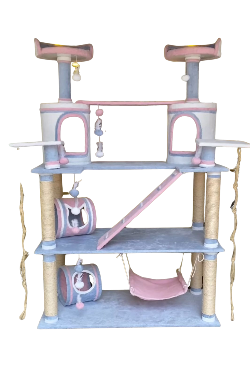 Arranhador Casinha Playground Gigante para Gatos com 3 Andares