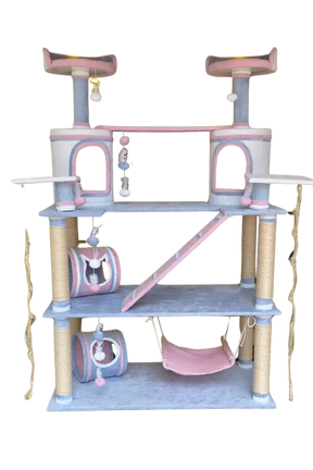 Arranhador Casinha Playground Gigante para Gatos com 3 Andares