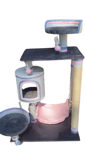 Arranhador Casinha Playground para Gatos - 2 Andares + Rede