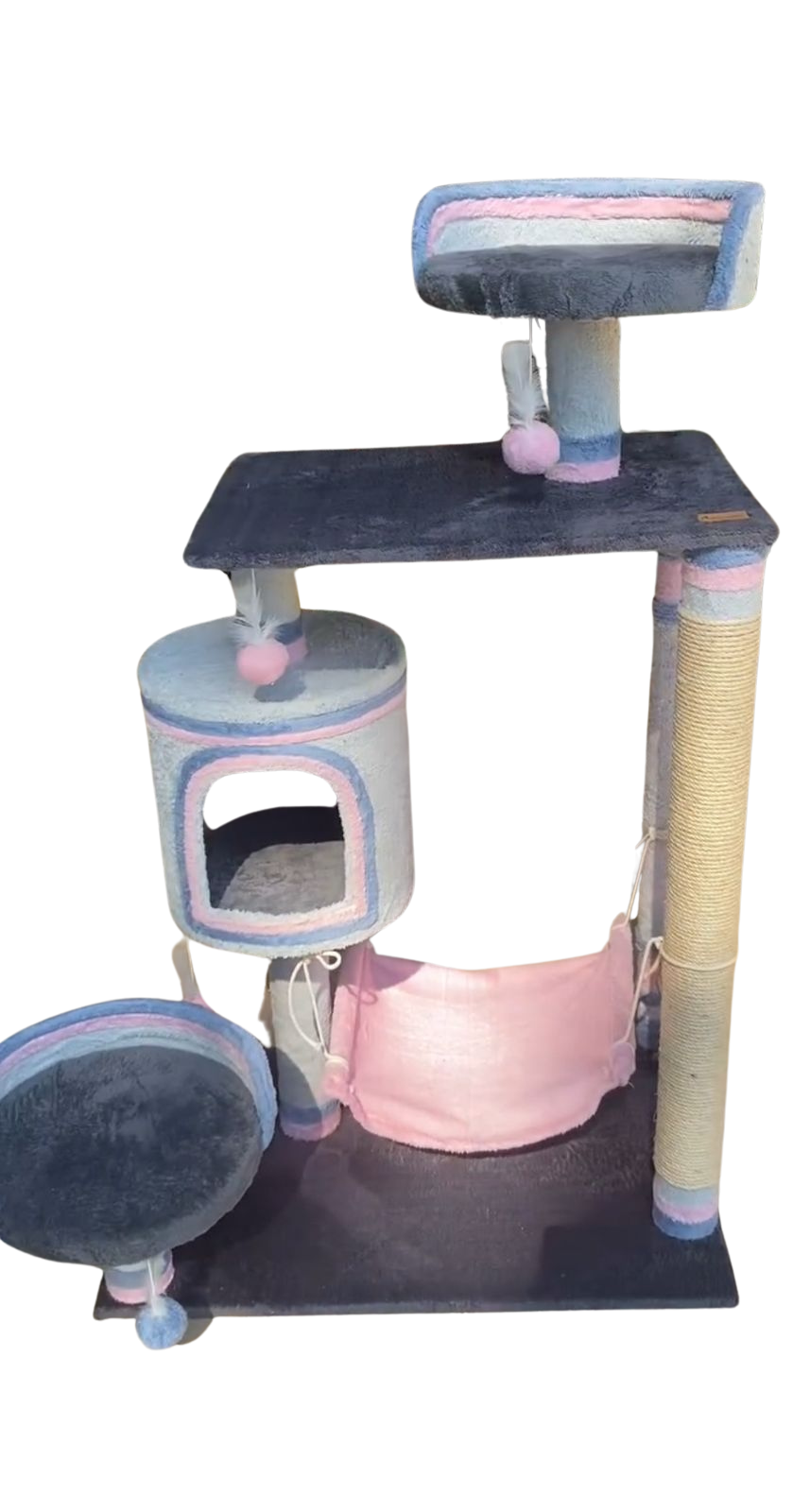 Arranhador Casinha Playground para Gatos - 2 Andares + Rede