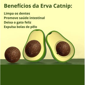 Abacate de brinquedo para gatos com Catnip natural