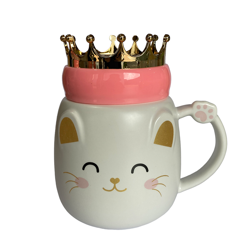 Caneca Branca Gata Coroa