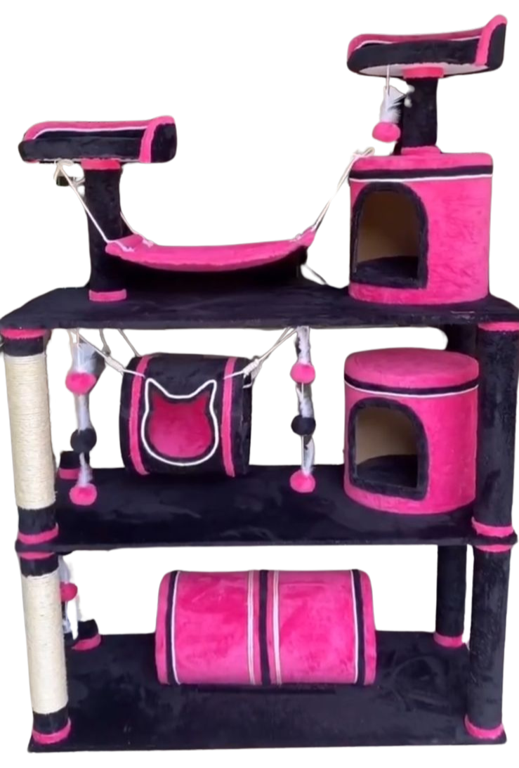 Arranhador Casinha Playground Gigante para Gatos - 3 Andares