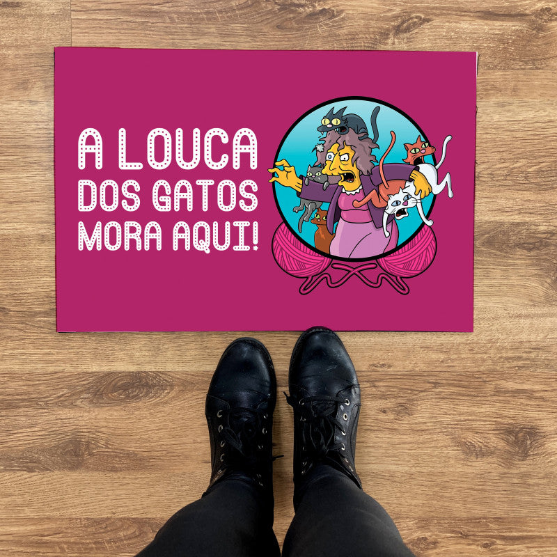 Tapete A Louca Dos Gatos Mora Aqui